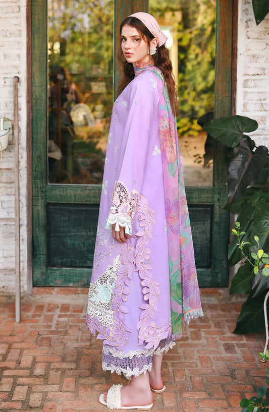 Hemline by Mushq Embroidered Lawn Unstitched 3 Piece Suit - 203-Dewspell - MQ26SCR - Purple - Summer Festive Collection