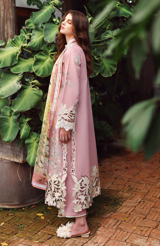 Hemline by Mushq Embroidered Lawn Unstitched 3 Piece Suit - 210-Secret Petals - MQ26SCR - Pink - Summer Festive Collection