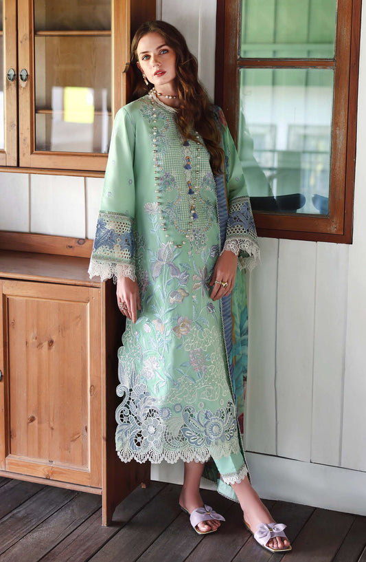 Hemline by Mushq Embroidered Lawn Unstitched 3 Piece Suit - 211-Fernlore - MQ26SCR - Green - Summer Festive Collection