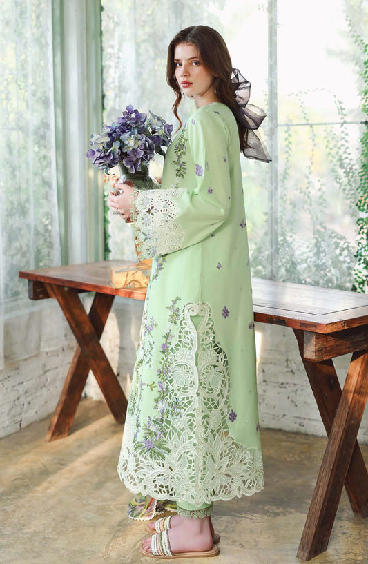 Hemline by Mushq Embroidered Lawn Unstitched 3 Piece Suit - 212-Verdant Bloom - MQ26SCR - Green - Summer Festive Collection
