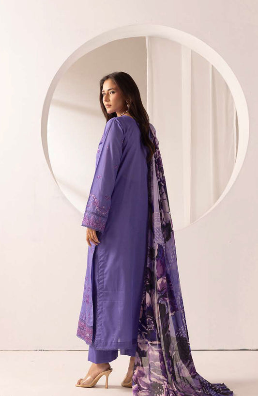 Ibtida by Al Karim Embroidered Lawn Unstitched 3 Piece Suit - IK-318 - AK26TDA - Purple - Summer Collection