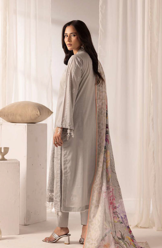 Ibtida by Al Karim Embroidered Lawn Unstitched 3 Piece Suit - IK-317 - AK26TDA - Grey - Summer Collection