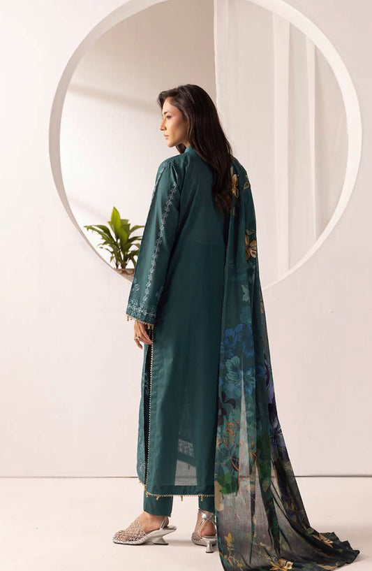Ibtida by Al Karim Embroidered Lawn Unstitched 3 Piece Suit - IK-316 - AK26TDA - Teal - Summer Collection
