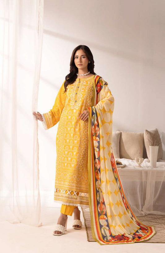 Ibtida by Al Karim Embroidered Lawn Unstitched 3 Piece Suit - IK-312 - AK26TDA - Yellow - Summer Collection
