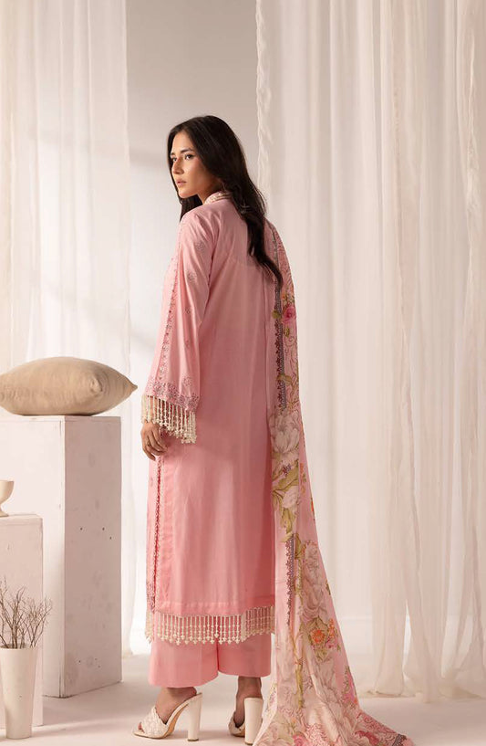Ibtida by Al Karim Embroidered Lawn Unstitched 3 Piece Suit - IK-310 - AK26TDA - Pink - Summer Collection