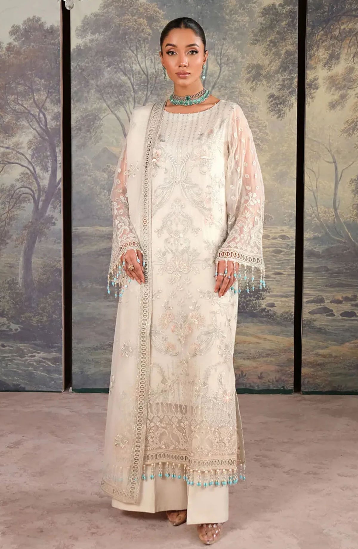 Lamisah Zebaish Luxury Chiffon Collection - Design -05 Honey Dew