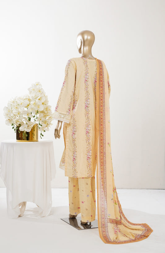 Imagination Printkari by Amna Khadija Embroidered Lawn Stitched 3 Piece Suit - AKIP-02 - AM26GINA - Peach - Summer Collection