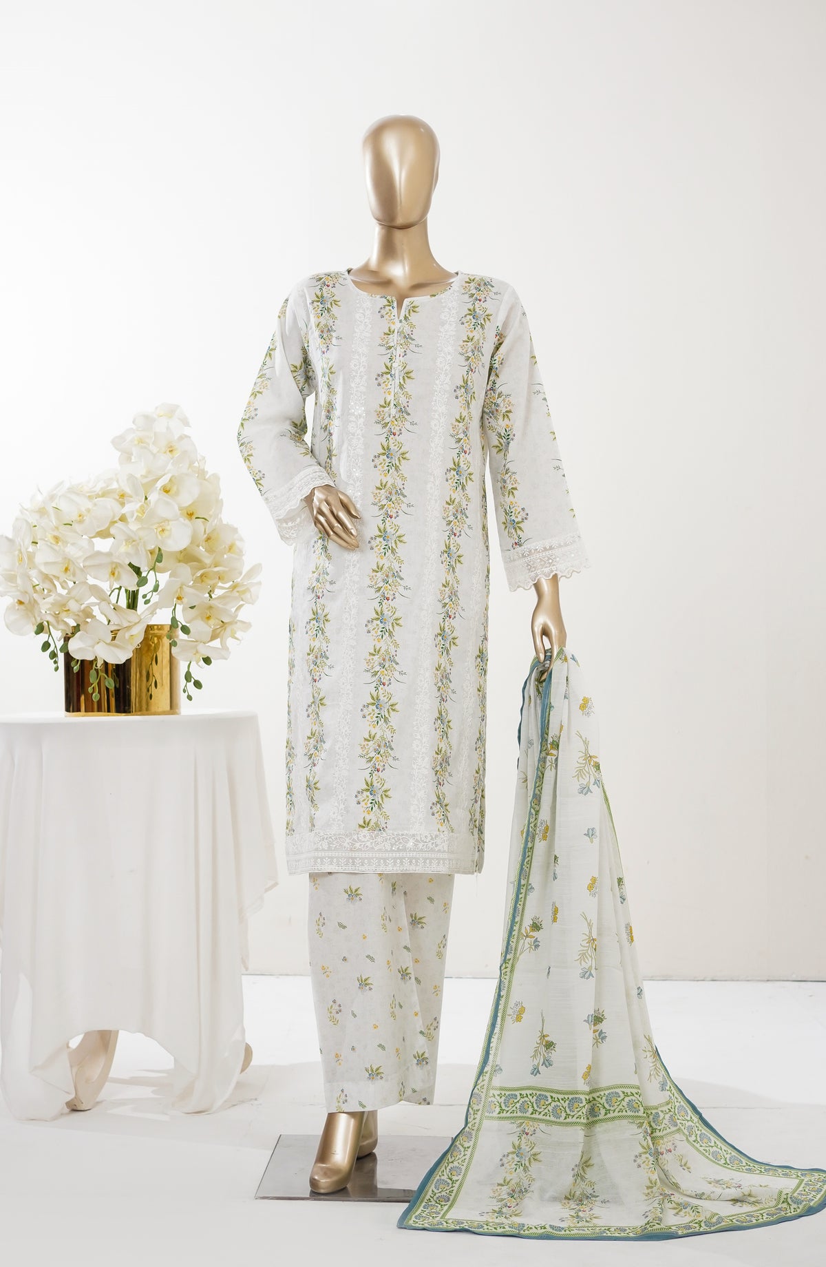 Imagination Printkari by Amna Khadija Embroidered Lawn Stitched 3 Piece Suit - AKIP-03 - AM26GINA - Green - Summer Collection