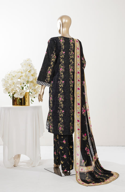Imagination Printkari by Amna Khadija Embroidered Lawn Stitched 3 Piece Suit - AKIP-06 - AM26GINA - Black - Summer Collection