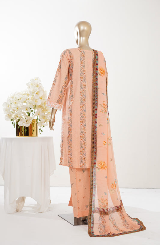 Imagination Printkari by Amna Khadija Embroidered Lawn Stitched 3 Piece Suit - AKIP-07 - AM26GINA - Orange - Summer Collection