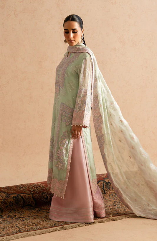 Imane by Freesia Luxury Festive Embroidered Chiffon Unstitched 3 Piece Suit - FSU5602 - FS25IMN - Green - Formal Collection