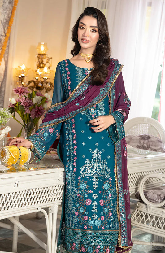 Imrozia Shagun Luxury Embroidered Chiffon Unstitched 3 Piece Suit - M-110 Hinaaya - IMP25SHG - Sea Green - Festive Collection