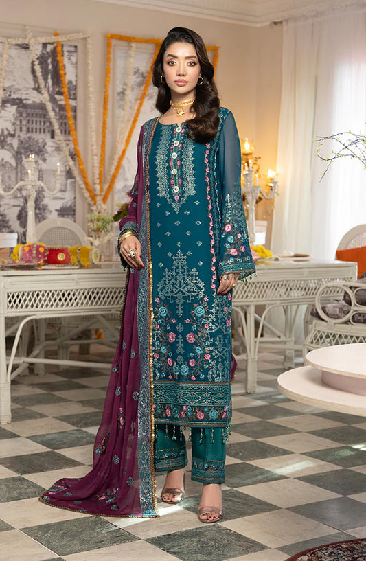 Imrozia Shagun Luxury Embroidered Chiffon Unstitched 3 Piece Suit - M-110 Hinaaya - IMP25SHG - Sea Green - Festive Collection