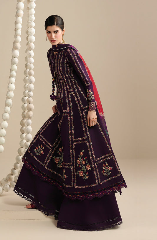 Iris by Jazmin Luxury Embroidered Lawn Unstitched 3 Piece Suit - D06 - JZ26IRS - Purple - Summer Collection