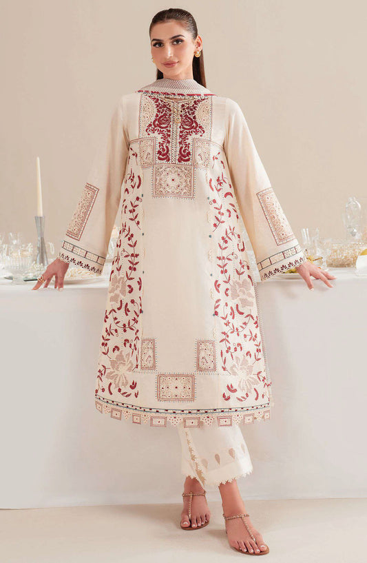 Iris by Jazmin Embroidered Lawn Unstitched 3 Piece Suit - D-02 - JZ25IELL - Off White - Summer Collection