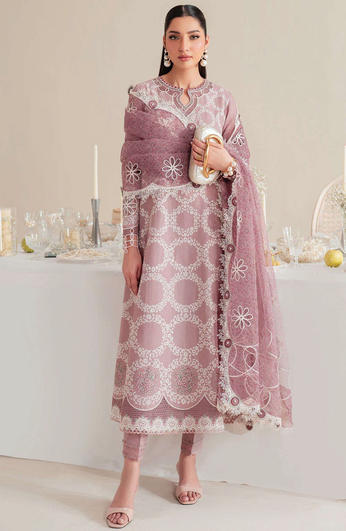 Iris by Jazmin Embroidered Lawn Unstitched 3 Piece Suit - D-10 - JZ25IELL - Purple - Summer Collection