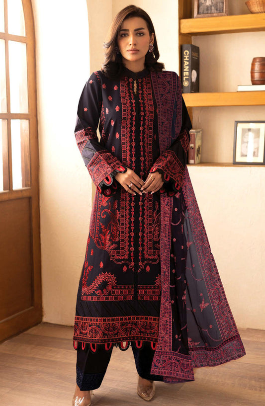 Irsa by Johra Embroidered Lawn Unstitched 3 Piece Suit - JH-764 - JH25IRS - Black - Summer Collection
