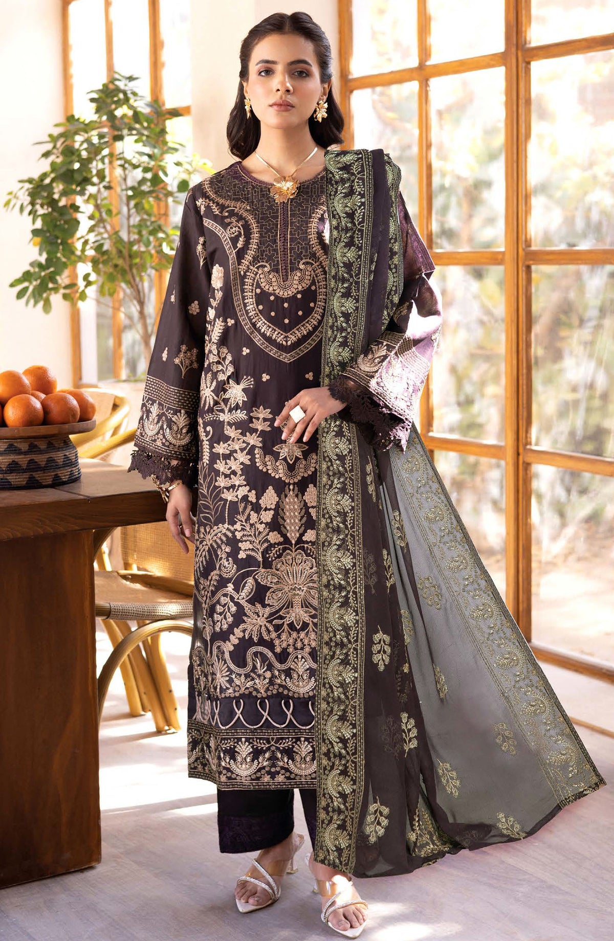 Irsa by Johra Embroidered Lawn Unstitched 3 Piece Suit - JH-763 - JH25IRS - Purple - Summer Collection