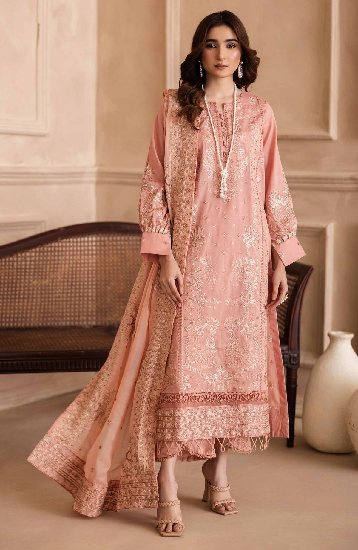 Irtaza by Johra Embroidered Lawn Unstitched 3 Piece Suit - JH-917 - JH25RTA - Pink - Summer Collection