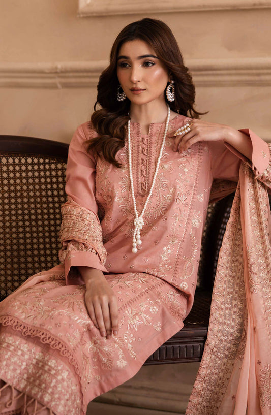 Irtaza by Johra Embroidered Lawn Unstitched 3 Piece Suit - JH-917 - JH25RTA - Pink - Summer Collection
