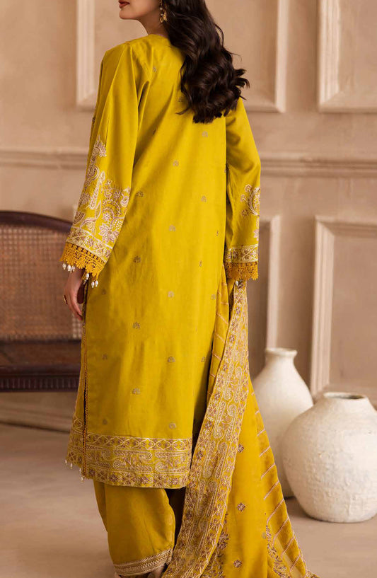 Irtaza by Johra Embroidered Lawn Unstitched 3 Piece Suit - JH-916 - JH25RTA - Mustard - Summer Collection