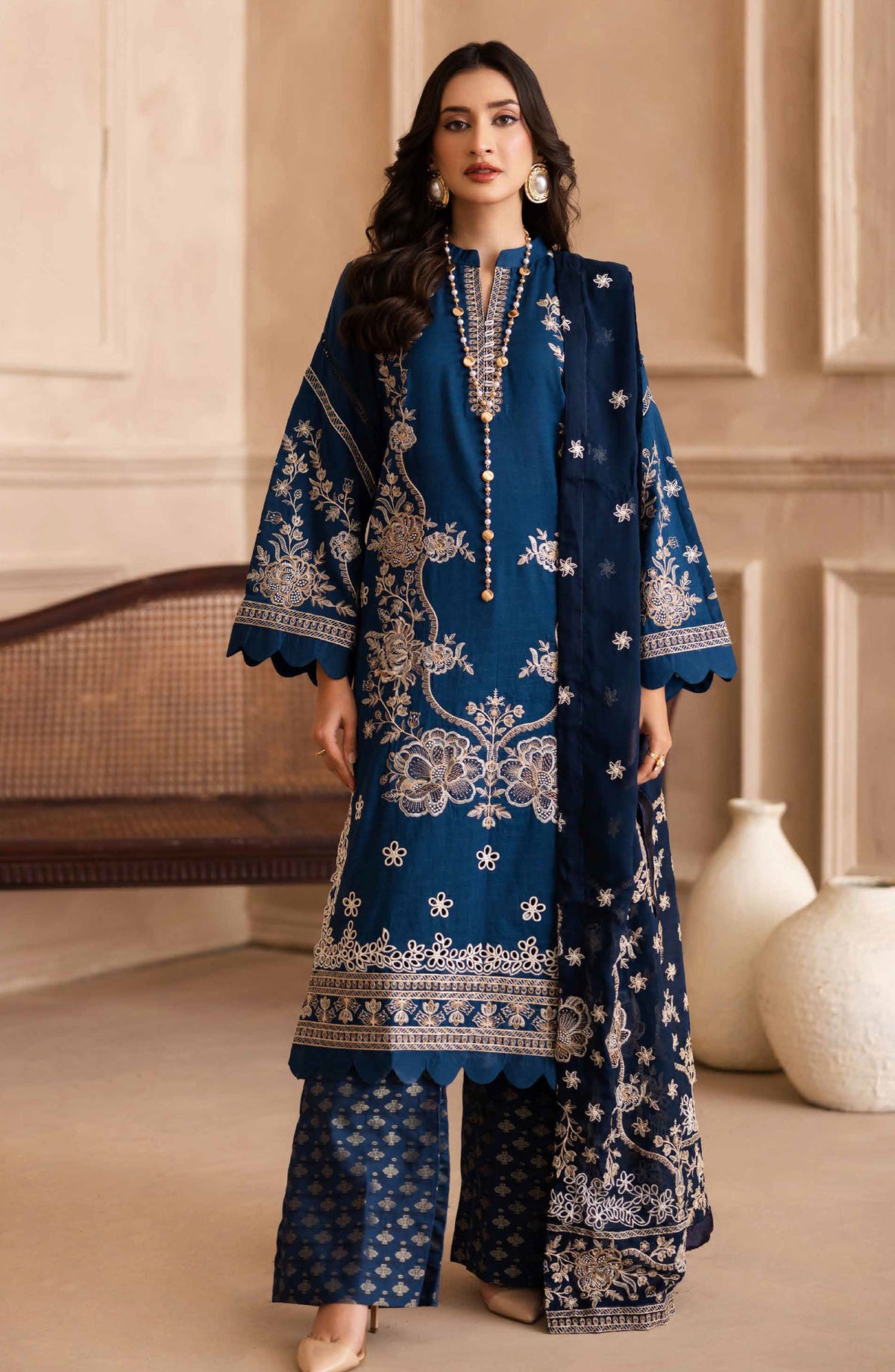 Irtaza by Johra Embroidered Lawn Unstitched 3 Piece Suit - JH-914 - JH25RTA - Blue - Summer Collection