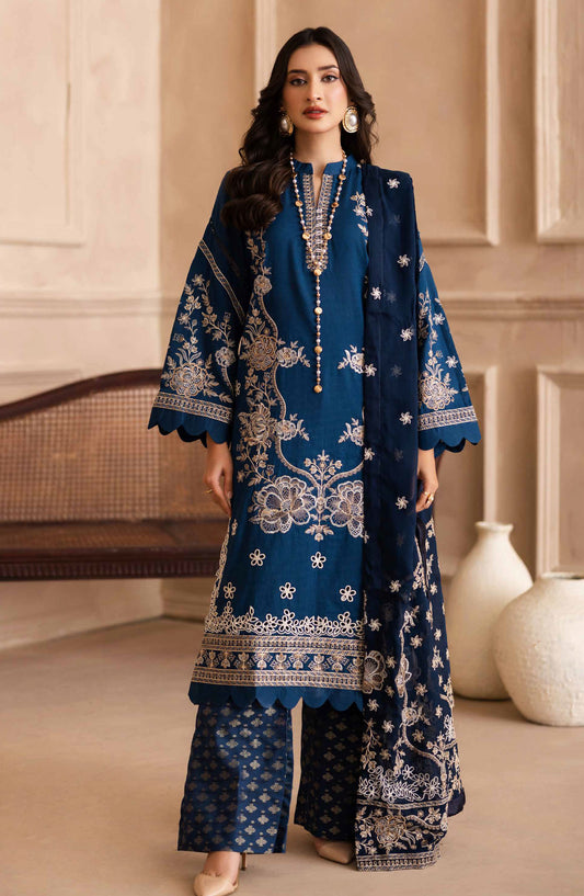 Irtaza by Johra Embroidered Lawn Unstitched 3 Piece Suit - JH-914 - JH25RTA - Blue - Summer Collection