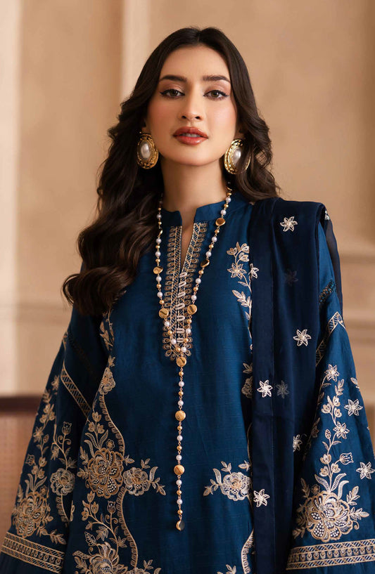 Irtaza by Johra Embroidered Lawn Unstitched 3 Piece Suit - JH-914 - JH25RTA - Blue - Summer Collection