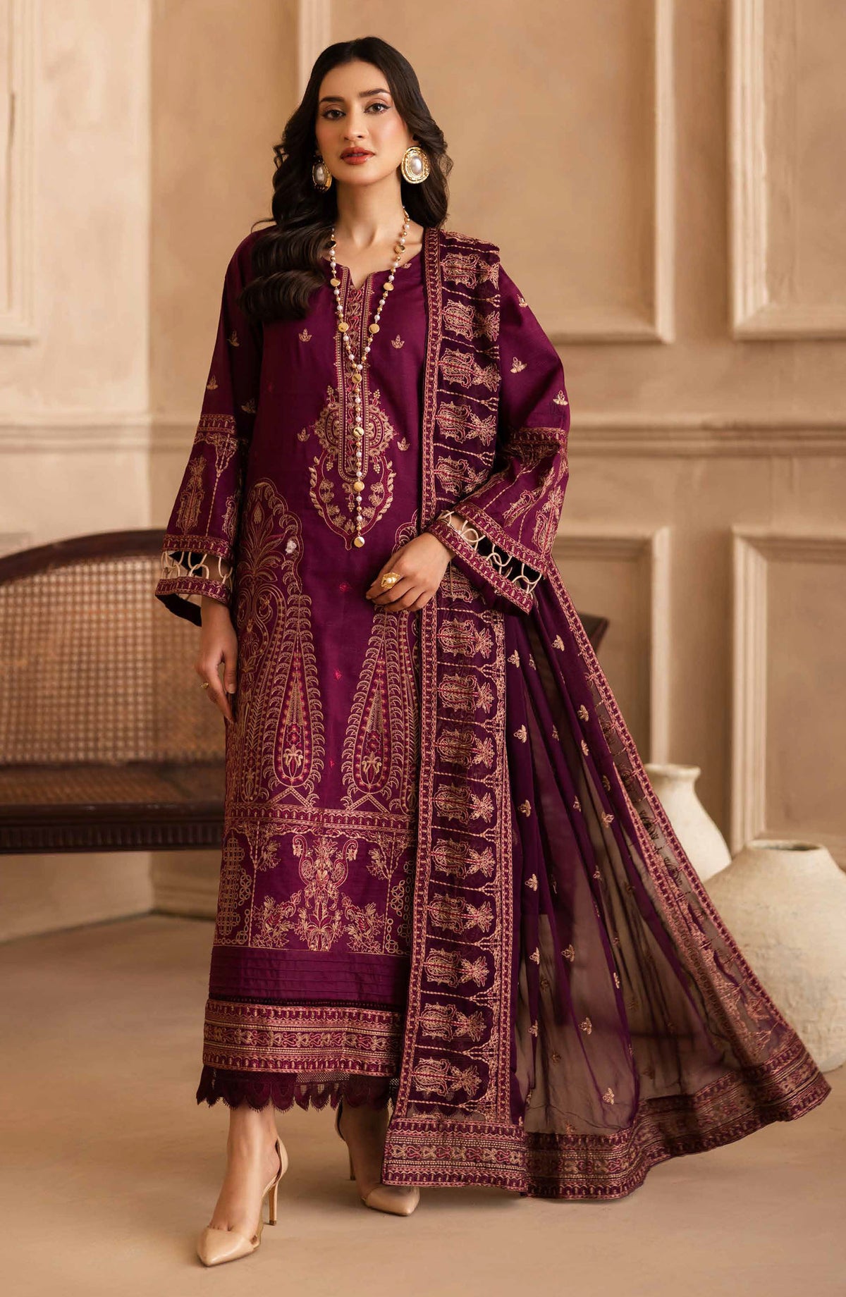 Irtaza by Johra Embroidered Lawn Unstitched 3 Piece Suit - JH-912 - JH25RTA - Purple - Summer Collection
