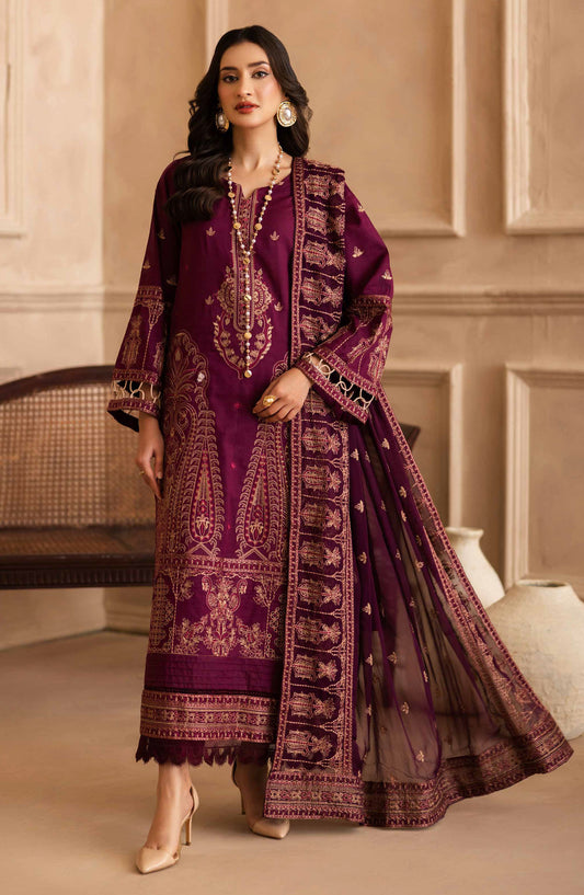 Irtaza by Johra Embroidered Lawn Unstitched 3 Piece Suit - JH-912 - JH25RTA - Purple - Summer Collection
