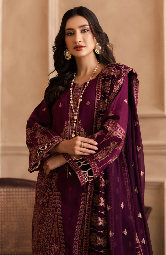 Irtaza by Johra Embroidered Lawn Unstitched 3 Piece Suit - JH-912 - JH25RTA - Purple - Summer Collection