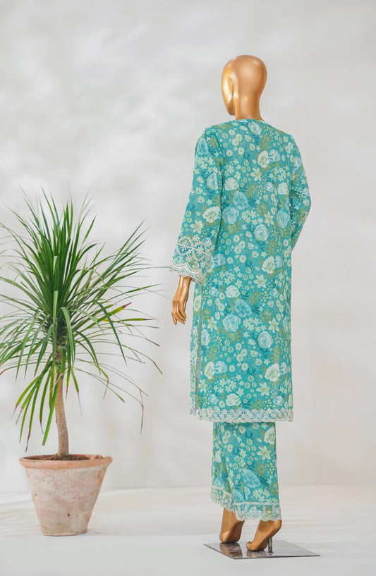 Ishootq by Amna Khadija Printed Chikankari Stitched 2 Piece Suit - AKIC-01 - AM26SHT - Sea Green - Summer Collection