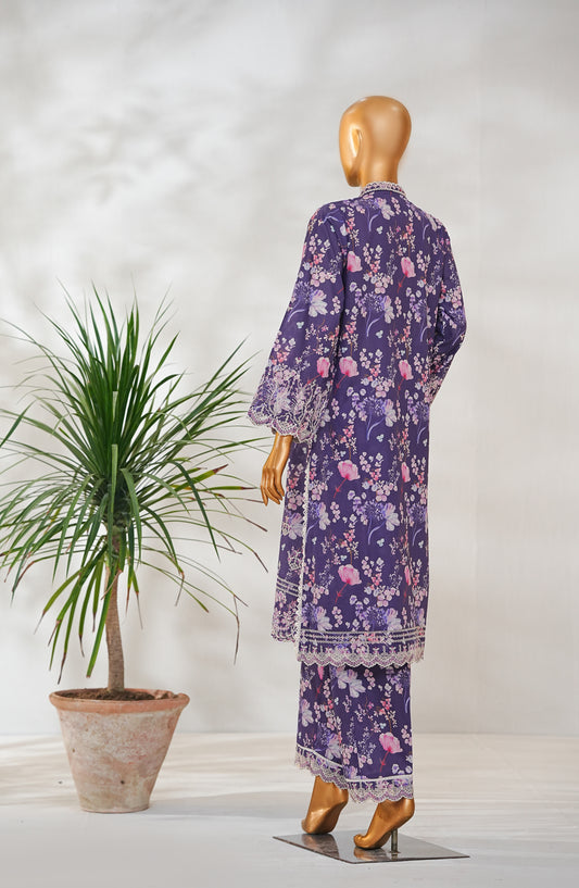 Ishootq by Amna Khadija Printed Chikankari Stitched 2 Piece Suit - AKIC-05 - AM26SHT - Purple - Summer Collection