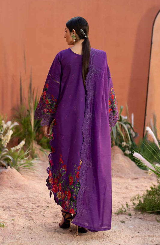 Ivy Bloom by Parishay Embroidered Lawn Unstitched 3 Piece Suit - IB-13 - PS26VB - Purple - Summer Collection