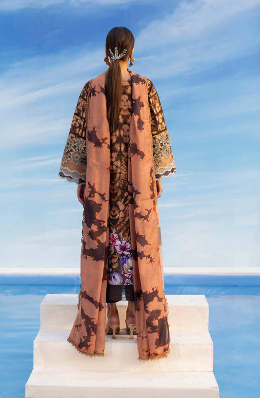 Ivy Bloom by Parishay Embroidered Lawn Unstitched 3 Piece Suit - IB-12 - PS26VB - Brown - Summer Collection