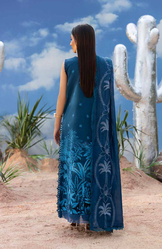 Ivy Bloom by Parishay Embroidered Lawn Unstitched 3 Piece Suit - IB-11 - PS26VB - Blue - Summer Collection