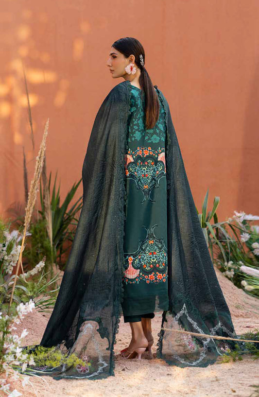 Ivy Bloom by Parishay Embroidered Lawn Unstitched 3 Piece Suit - IB-10 - PS26VB - Green - Summer Collection
