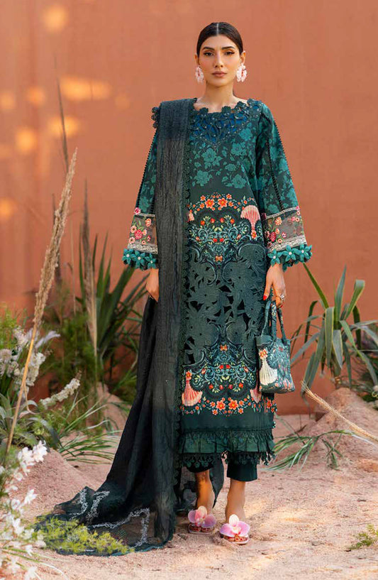Ivy Bloom by Parishay Embroidered Lawn Unstitched 3 Piece Suit - IB-10 - PS26VB - Green - Summer Collection