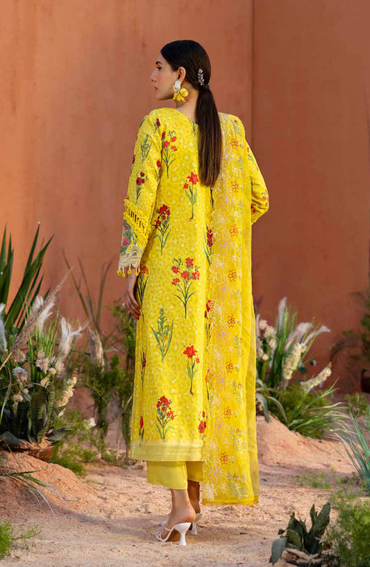 Ivy Bloom by Parishay Embroidered Lawn Unstitched 3 Piece Suit - IB-09 - PS26VB - Yellow - Summer Collection