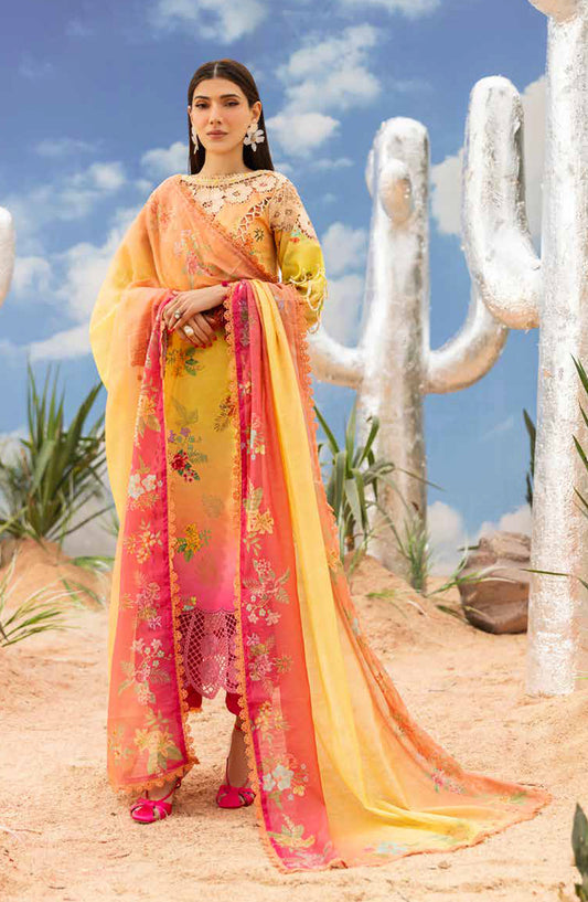 Ivy Bloom by Parishay Embroidered Lawn Unstitched 3 Piece Suit - IB-07 - PS26VB - Yellow - Summer Collection