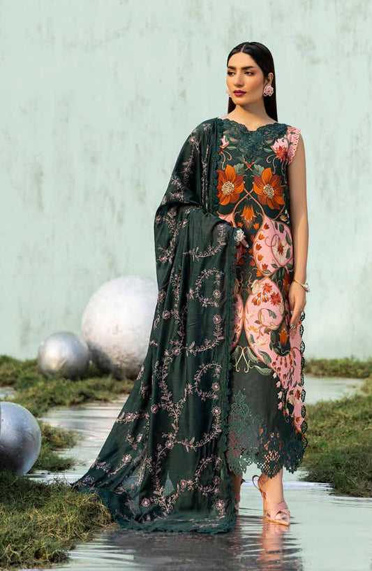 Ivy Bloom by Parishay Embroidered Lawn Unstitched 3 Piece Suit - IB-05 - PS26VB - Green - Summer Collection