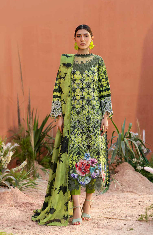 Ivy Bloom by Parishay Embroidered Lawn Unstitched 3 Piece Suit - IB-04 - PS26VB - Green - Summer Collection