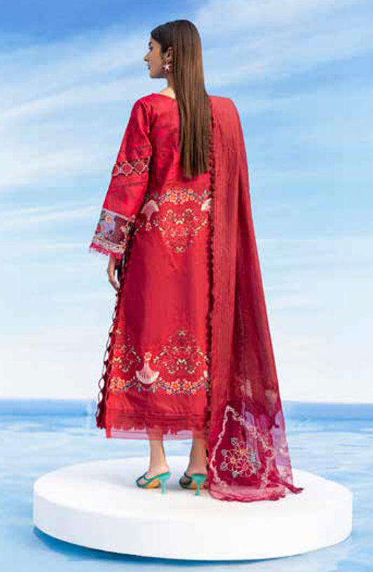 Ivy Bloom by Parishay Embroidered Lawn Unstitched 3 Piece Suit - IB-03 - PS26VB - Red - Summer Collection