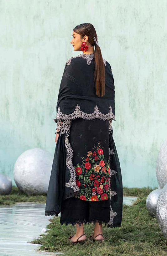 Ivy Bloom by Parishay Embroidered Lawn Unstitched 3 Piece Suit - IB-02 - PS26VB - Black - Summer Collection