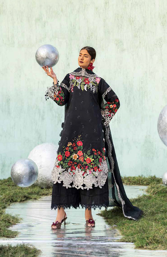 Ivy Bloom by Parishay Embroidered Lawn Unstitched 3 Piece Suit - IB-02 - PS26VB - Black - Summer Collection
