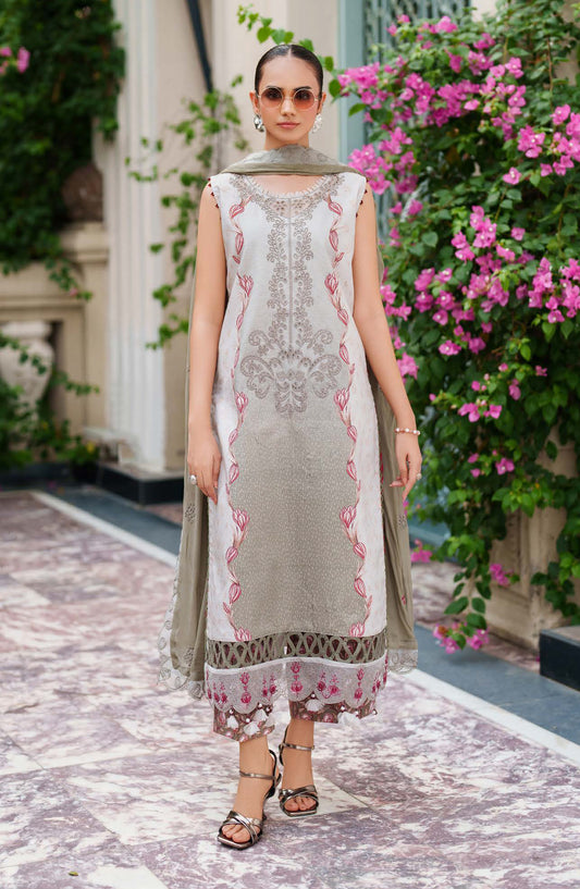 Ivy Bloom by Parishay Embroidered Viscose Unstitched 3 Piece Suit - IVY-13 - PS25VBL - Grey - Winter Collection