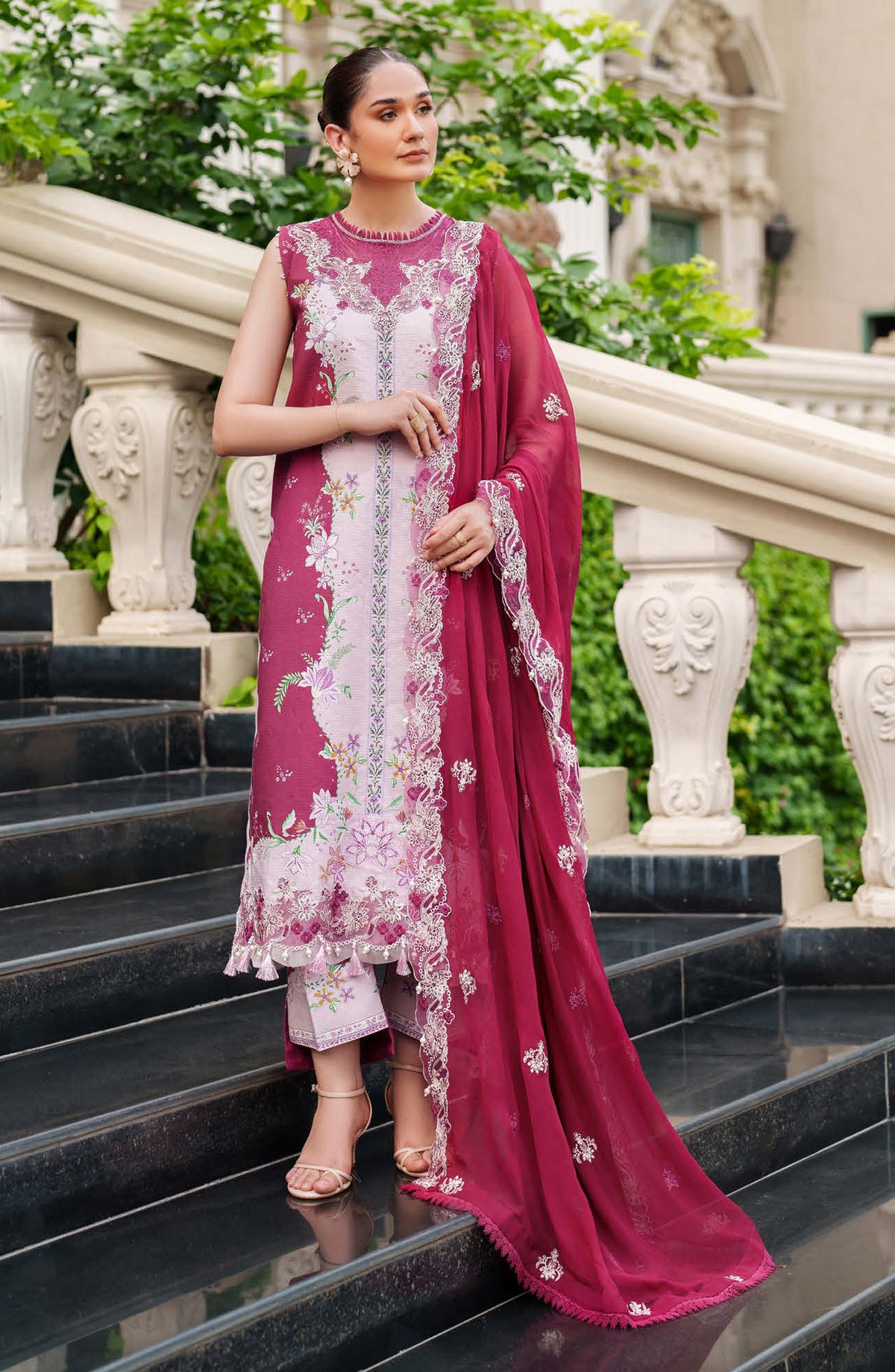 Ivy Bloom by Parishay Embroidered Viscose Unstitched 3 Piece Suit - IVY-11 - PS25VBL - Pink - Winter Collection