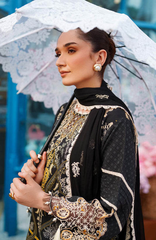 Ivy Bloom by Parishay Embroidered Viscose Unstitched 3 Piece Suit - IVY-10 - PS25VBL - Black - Winter Collection