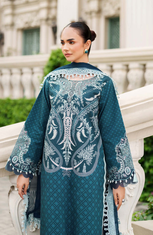 Ivy Bloom by Parishay Embroidered Viscose Unstitched 3 Piece Suit - IVY-09 - PS25VBL - Teal - Winter Collection