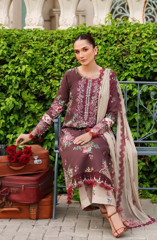Ivy Bloom by Parishay Embroidered Viscose Unstitched 3 Piece Suit - IVY-06 - PS25VBL - Purple - Winter Collection